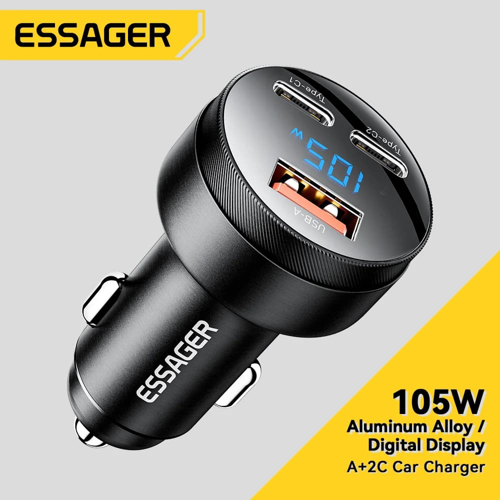 Essager 105W Digital Display Fast Car Charger