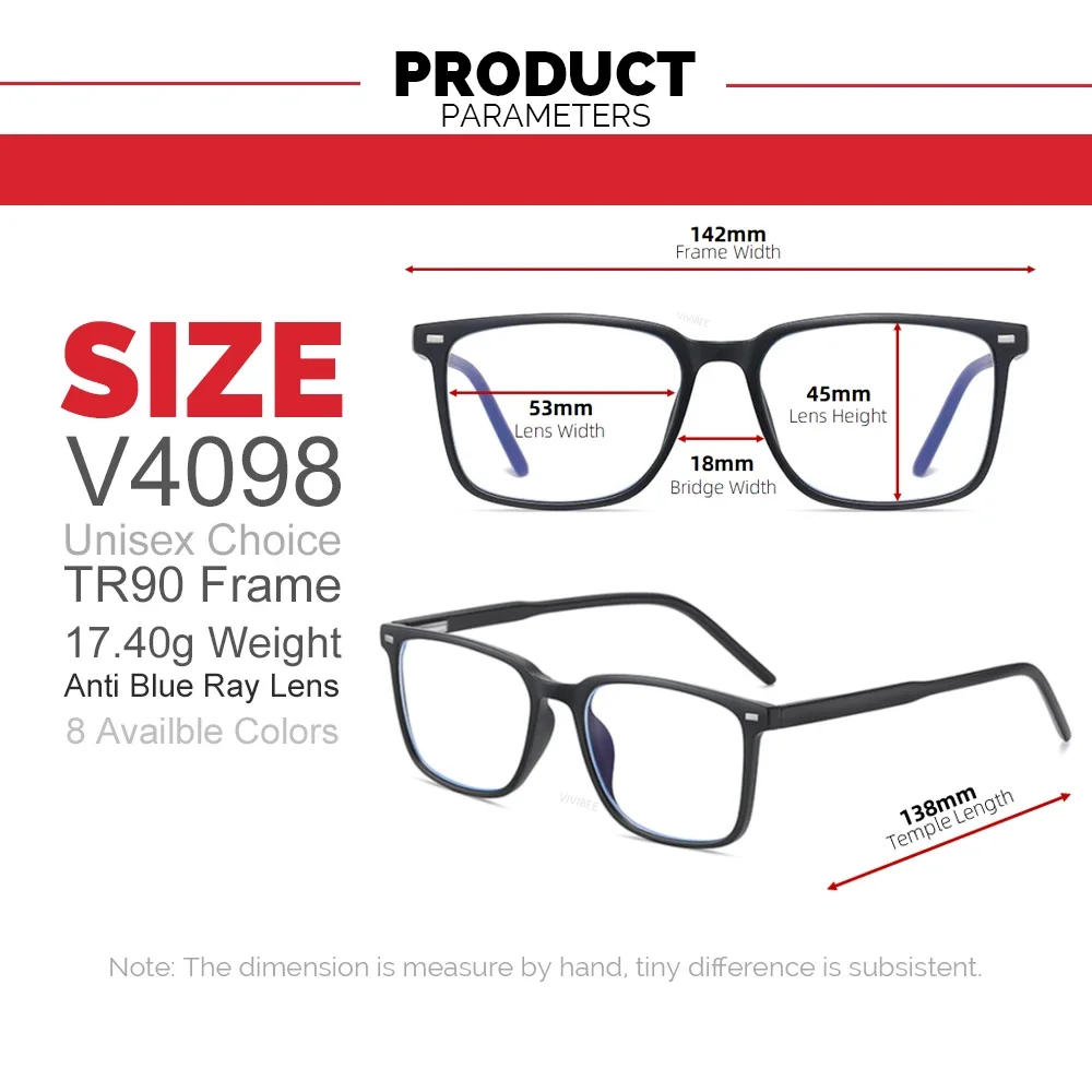 VIVIBEE Square Blue light Blocking Glasses - Image 6