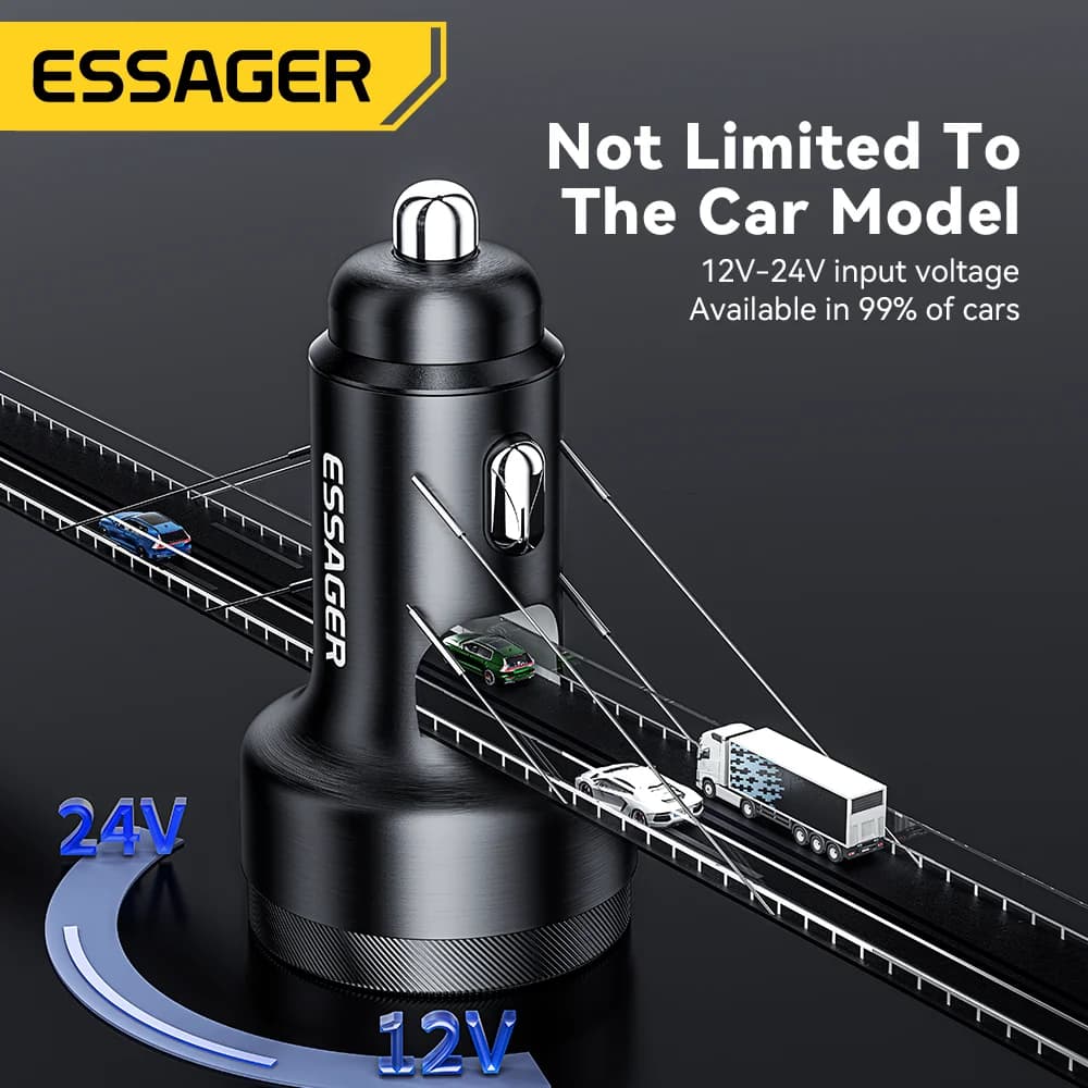 Essager 105W Digital Display Fast Car Charger - Image 6
